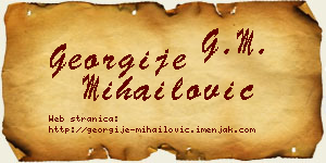 Georgije Mihailović vizit kartica